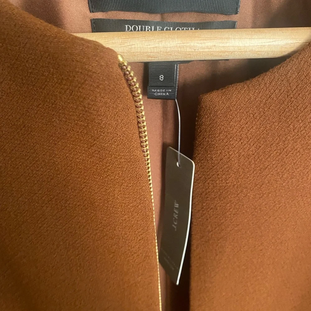JCREW Double Cloth Collarless Coat Rust Color - Picture 8 of 11